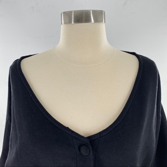 AIR SPACE Black Button Down Buffer Sleeve Cardigan - Picture 4 of 7